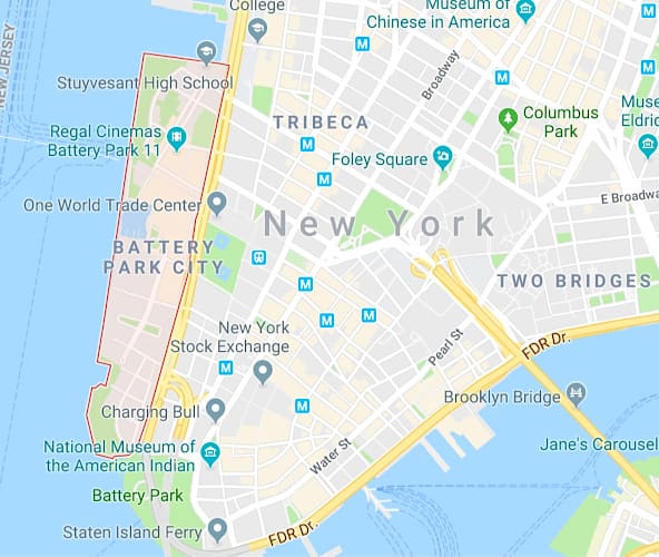 Battery Park Cityの地図