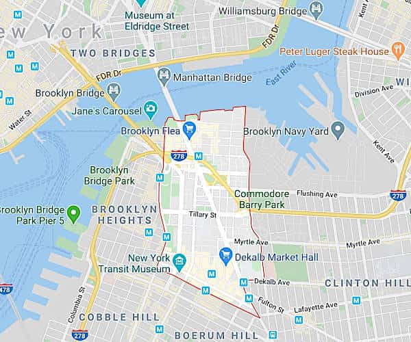 ブルックリン・ダウンタウンの地図