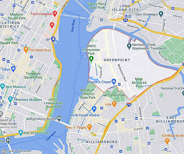 Greenpointの地図