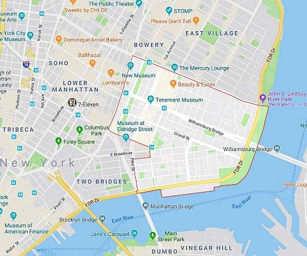 ローワーイーストサイドの地図