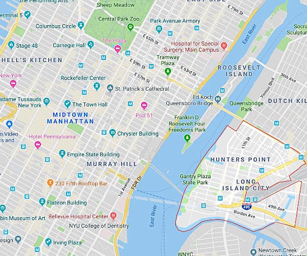 Long Island Cityの地図
