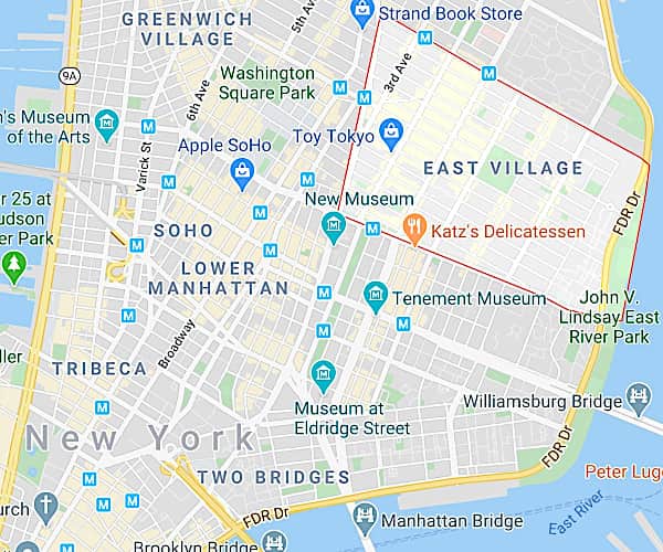 East Villageの地図