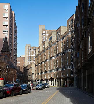 島の中心部の通り